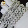 Hot Selling Sterling Sier Hip Hop 10Mm 12Mm 14Mm 15Mm Iced Out Moissanite Diamond Cubaanse link Chain