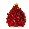 BeanieSkull Caps Christmas Tree Knitted Hat Children Adults Party Dressing Handmade Woolen Warm Gift 231109