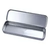 Minimalism Silver Rectangle Pencil Case Metal High-end Stationery Box Single Layer Storage Office Tool Simple School Supplies