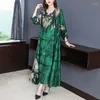 Casual Dresses Loose Green Print Beach Maxi Dress Spring Summer Vintage 4xl Plus Size Midi Elegant Women Bodycon Party Robe