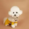 Abbigliamento per cani Bottoni britannici Vestiti Cappotto per animali domestici autunnale Mantello natalizio marrone Abbigliamento corto caldo Cucciolo Teddy Chihuahua Costume