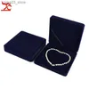 Boîtes à bijoux Boîte cadeau de bijoux velours mariage collier de perles emballage faveur titulaire fête des mères bijoux affichage boîte de rangement cas 19x19x4 cm Q231109