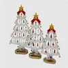 Decoraciones navideñas llegada árbol de madera escritorio DIY Mini ornamento ventana
