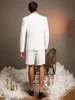 Mäns kostymer Summer Men's Suit 2 Pieces Blazer Short Pants Single Breasted Peaked Lapel Business Modern Wedding Groom TAUSHORED CUSTym