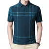 T-shirts pour hommes Polo classique rayures d'été à manches courtes T-shirts décontracté affaires bouton hauts t-shirt mode homme vêtements