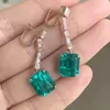 Boucles d'oreilles pendantes Ruif Luxury Clascical Lab Grown Emerald 14k Real Gold Drop pour les femmes 2023 Tendance Élégant Accessoires d'oreille Party Jewel