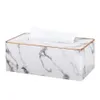 Tissue Boxes Napkins Marble Golden Rim Box Desktop Washroom Towel Paper Holder Office Desk Protected Case Metal Color Edge Napkin 231108