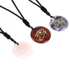 Pendentif Colliers Style Oeil d'Horus Charme Pierre Collier Améthyste Rose Quartz Reiki Guérison Cristal Bijoux Support Personnalisé