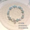 Strand meisjes en dames sieraden accessoires maanlicht kristal armband opaal aquamarijn licht luxe blad vlinder elastiek