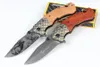 BRX88 Flipper couteau pliant 440C lame de revêtement en titane manche en bois survie en plein air couteaux EDC