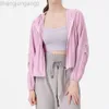 Desginer Aloo Yoga Women Jacket toppar Summer Ice Silk Sports Coat Women's Loose Zipper Fitness Suit Outdoor Casual Sunscreen Clothing