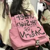Sacs de soirée Y2k décontracté Vintage lettre épaule sac à bandoulière haute capacité Preppy étudiant fourre-tout sacs japonais Streetwear femmes sacs de messager J231109