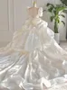 Robe de mariée de luxe robe de bal fleur cristal perlé pure cristal cou cristal perlé appliqué robes de mariée dentelle tache paillettes designer Vestido De Novias