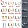 Orecchini a cerchio Huggie 8mm Colorful CZ Zircone Ear Stud Cubic Zirconia Piercing Orecchino Anello al naso Gioielli per il corpo