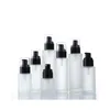 Bottiglie di contenitori cosmetici con tappo in plastica bianca nera da 20 ml 30 ml 40 ml 50 ml con pompa per lozione spray