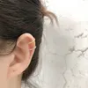 Backs Earrings Silver S925 Simple OL Style Round Ear Clip For Lady Outstanding Cuff Non Piercing With Shiny Cz Stone Jewelry