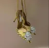 Аквацзара насоса лучшего качества хрустальные маргарита каблуки 105 мм нерон цветочный варенья украшения на высоких каблуках.