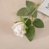 Kwiaty dekoracyjne sztuczna flanel ślubna róża fałszywa zielona glant wystrój domu wnętrz
