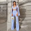 Women's Two Piece Pants HIGH QUALITY Fashion 2023 Designer Blazer Suit Set Single Button Diamonds Beaded Camis 3pcs