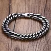 Länkarmband letapi 8mm 10mm retro silver färg rostfritt stål kubansk kedja för män punk vintage manliga smycken gåvor