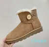 Bota de nieve Mini medio botón de barril largo para mujer piel mujer clásico australiano invierno cálido peludo esponjoso botines de satén