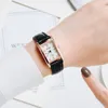 腕時計ファッション長方形の女性の時計レディースクォーツステンレス鋼時計2023トップブランドの女性ドレスウォッチGIF