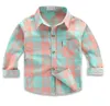 Kids Shirts Spring Long Sleeve Boy's Shirts Casual Turn-down Collar Camisa Masculina Blouses for Children Kids Clothes Baby Boy Plaid Shirt 230408