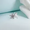 Sparkling Dazzling Daisies Stud Earrings for Pandora Real Sterling Silver Wedding designer Earring Set For Women Girlfriend Gift Daisy earrings with Original Box