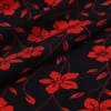 Kledingstof 114 CM breed 14 MM oranje Foral print dunne zwarte zijde crêpe de Chine voor zomer overhemd cheongsam broek pyjama B148