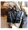 Evening Bags Large Capacity Winter Woman Down Cotton Fluffy Shopping Shoulder Side Bag Purses Waterproof Puffy Tote Padded Handbags For Women 231108