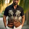 Chemises décontractées pour hommes Hawaiian pour hommes 3D cocotier imprimé vêtements de haute qualité été à manches courtes Tops Beach Party Blouse