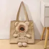 Hundeautositzbezüge Bärenförmige Tasche Weichseitige S Exposed Pet Canvas Für Hunde Kleine Schulter Accesso Q9r9