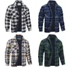 Męskie Parkas Winter Plaid Cotton Jackets Mens Długie rękawowe pikowana flanelowa kurtka koszulka Multi-Pockets Turwear Coats Tops 231109