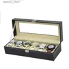 Caixas de jóias 6 slots caixa acessórios display caso caixa de armazenamento titular pu leathe es organizador caixa de armazenamento caixa de jóias q231109