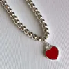Alta qualidade s sterling sier esmalte azul vermelho coração amor moda pulseira jewlery designer para mulher