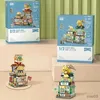 Blocks Creative Mini Blocks Kids Building Bricks Bar Fish Food House Tea Shop Store Toys Girls Gift R231109