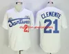 Roberto Clemente #21 Santurce Crabbers Puerto Rico College Baseball Jerseys Camisa costura