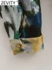 Robes décontractées Zevity Femmes Mode Graffiti Cravate Teint Boutons d'impression Slim Mini Chemise Robe Femme Chic Bow Ceinture Ceinture Robes 5335