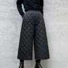 Men's Pants Mens Autumn Winter Dark Style Diamond-Shaped Plaid Wide-Leg Thickened Casual Loose Solid Color Eight-Point For Men