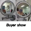 Compact Mirrors Wall Mounted LED Makeup Mirror With Plug 5X Magnifying Cosmetic Mirror Double Sided Wall Mirrors Touch Dimming Bathroom Mirrors 231109