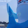 Outdoor 5m H Inflatable Shark Model Wearing Sunglasses with Base and Free Air Blower for Advertising or Decoration