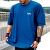 Мужские футболки бренда футболка негабаритная хлопковые мужчины летние футболки в спортзале. Повседневная для мужчины уличная одежда с половиной рукава футболка Большой размер 230417