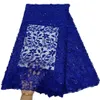 22023 bordado de alta qualidade floral rede francesa renda de tule 5 jardas tecido costura artesanal vestidos de noiva africanos modernos têxteis costura artesanato estilo nigeriano KY-6151