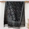 Szaliki moda gęsta miękka kaszmirowa marka luksusowa marka jacquard scalf kobiety zima poncho dla lady casual decerchief bandana szal opaska J231109