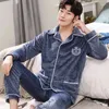 Herren Nachtwäsche Winter Langarm Dicke Warme Flanell Pyjama Sets Für Männer Korallen Samt Pyjama Anzug Pyjamas Homewear Nachtwäsche