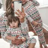 Família combinando roupas natal elk impressão mãe pai crianças conjuntos de roupas sleepwear bebê macacão pijamas natal olhar 231109