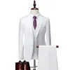 Męskie garnitury Blazers Men Butique Suits Zestawy Groom Suknia ślubna kombinezon czysty kolor Formal Wear Business 3 P Zestawy Kurczyki