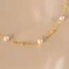 Choker Minar Trendy Pink Color Baroque Freshwater Pearl Charm Necklaces For Women Female 14K Real Gold Plated Copper Necklace