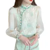 Camicette da donna Camicia di pizzo in chiffon primaverile e autunnale Abbigliamento 2023 Maglietta a maniche lunghe Colletto alla coreana