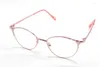 Okulary przeciwsłoneczne ramy optyczne wykonane na zamówienie szklanki szklanki powlekane Cat Eye Titanium stop super jasnoróżowy dama pochrmic -1 do -6